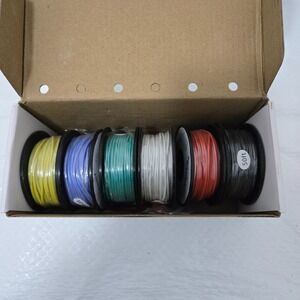 22 AWG Solid Core Wire Kit revêtu de PVC 6 couleurs 15 mètres ou 50ft chaque